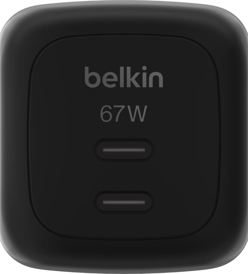 Belkin Dual USB-C GaN Wall Charger 67W Svart