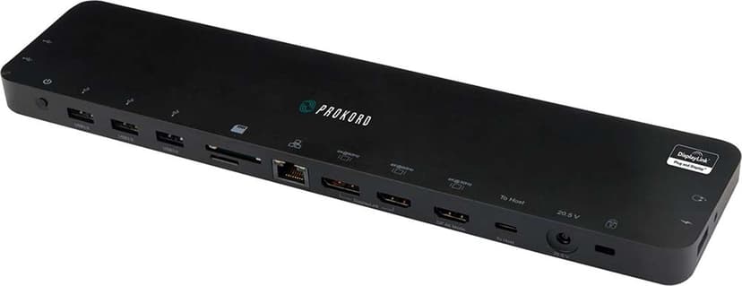 Prokord PD-DOCK01 laptop dock/port replicator Docking USB 3.2 Gen 1 (3.1 Gen 1) Type-C Black - (Löytötuote luokka 2) USB-C 3.2 Gen 1 (3.1 Gen 1)