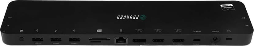 Prokord PD-DOCK01 laptop dock/port replicator Docking USB 3.2 Gen 1 (3.1 Gen 1) Type-C Black - (Löytötuote luokka 2) USB-C 3.2 Gen 1 (3.1 Gen 1)