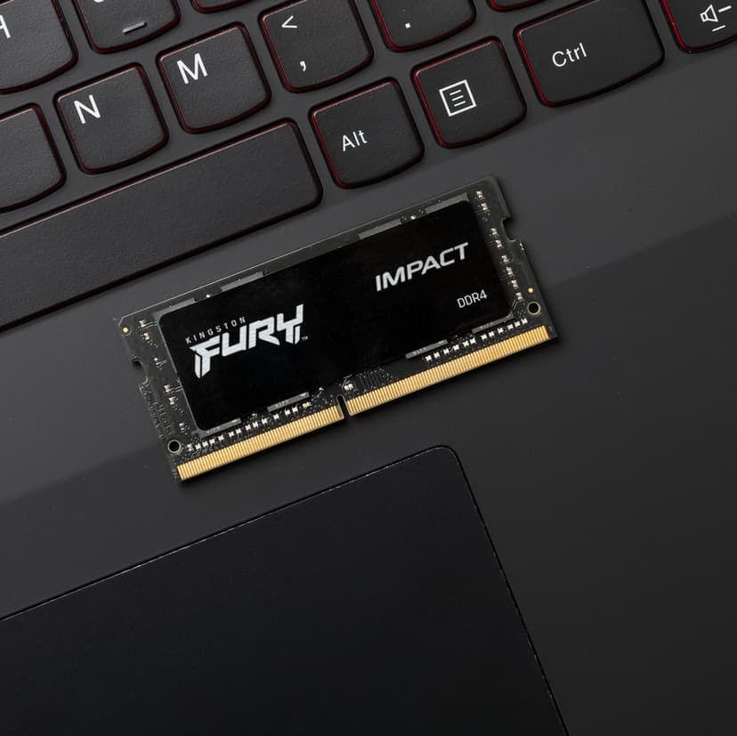 Kingston Technology FURY 32GB 3200MT/s DDR4 CL20 SODIMM Impact - (Fyndvara klass 1) 32GB 1600, 3200MHz DDR4 260-pin SO-DIMM