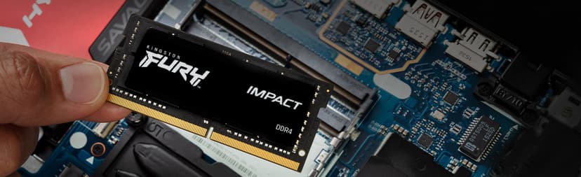 Kingston Technology FURY 32GB 3200MT/s DDR4 CL20 SODIMM Impact - (Fyndvara klass 1) 32GB 1600, 3200MHz DDR4 260-pin SO-DIMM