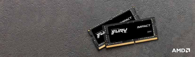 Kingston Technology FURY 32GB 3200MT/s DDR4 CL20 SODIMM Impact - (Fyndvara klass 1) 32GB 1600, 3200MHz DDR4 260-pin SO-DIMM