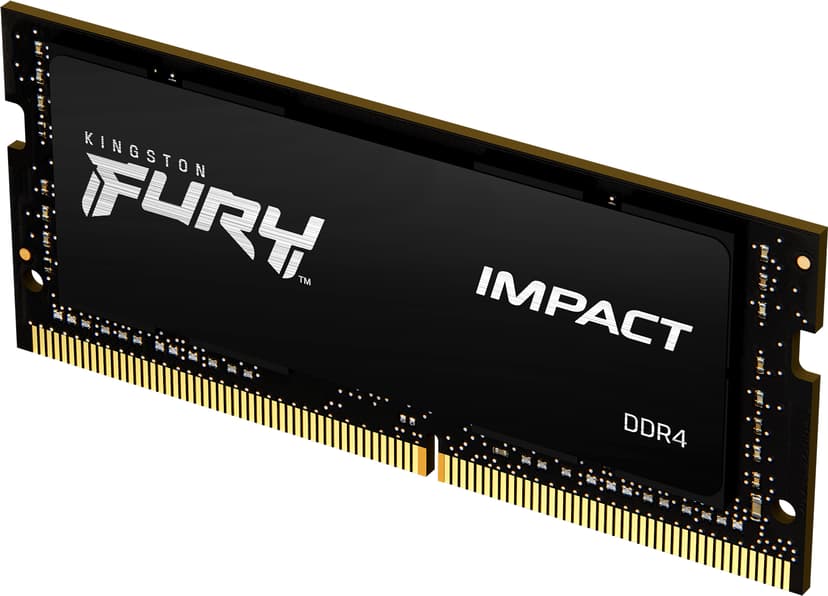 Kingston Technology FURY 32GB 3200MT/s DDR4 CL20 SODIMM Impact - (Fyndvara klass 1) 32GB 1600, 3200MHz DDR4 260-pin SO-DIMM