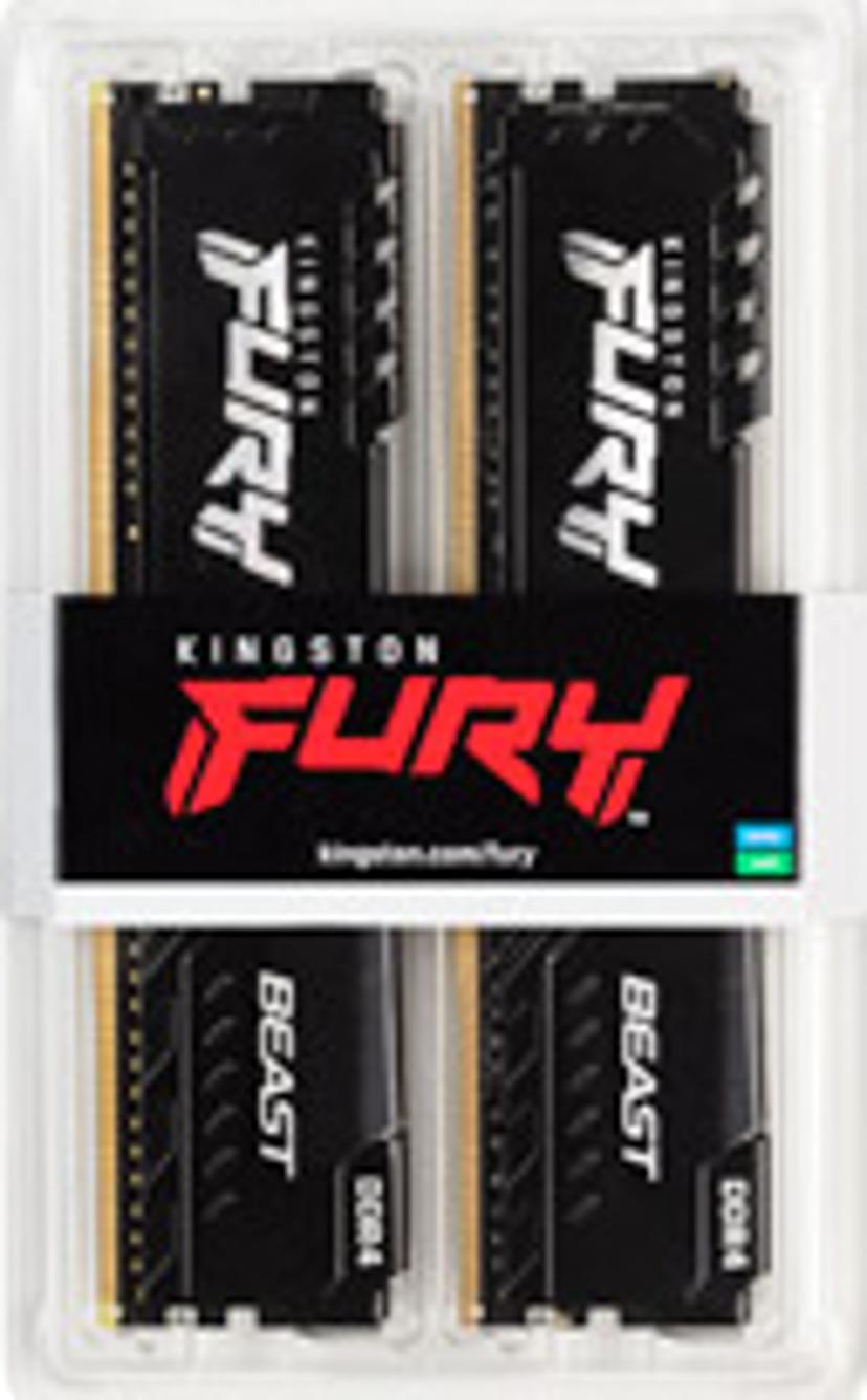 Kingston Technology FURY Beast 64GB 3200MT/s DDR4 CL16 DIMM (Kit of 2) Black - (Löytötuote luokka 1) 64GB 1600, 3200MHz DDR4 288-pin DIMM