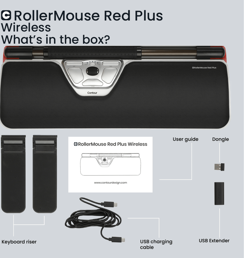 Contour Design RollerMouse Red Plus + Balance Keyboard - (Fyndvara klass 1) Kabel Nordisk