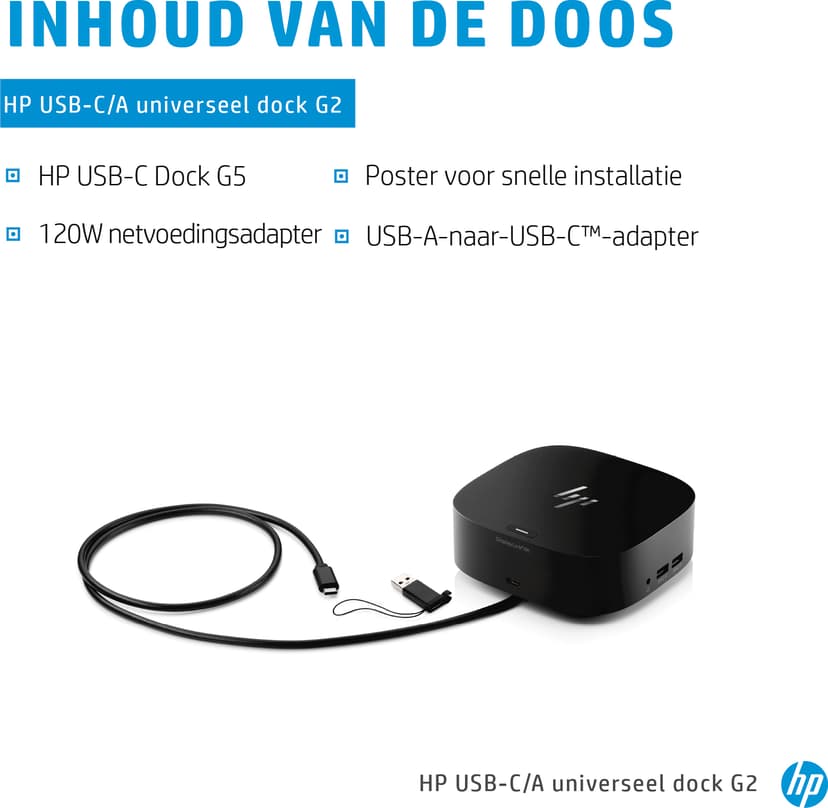 HP Dock G5 USB-C Docking Station - (Löytötuote luokka 2) USB-C 3.2 Gen 1 (3.1 Gen 1)
