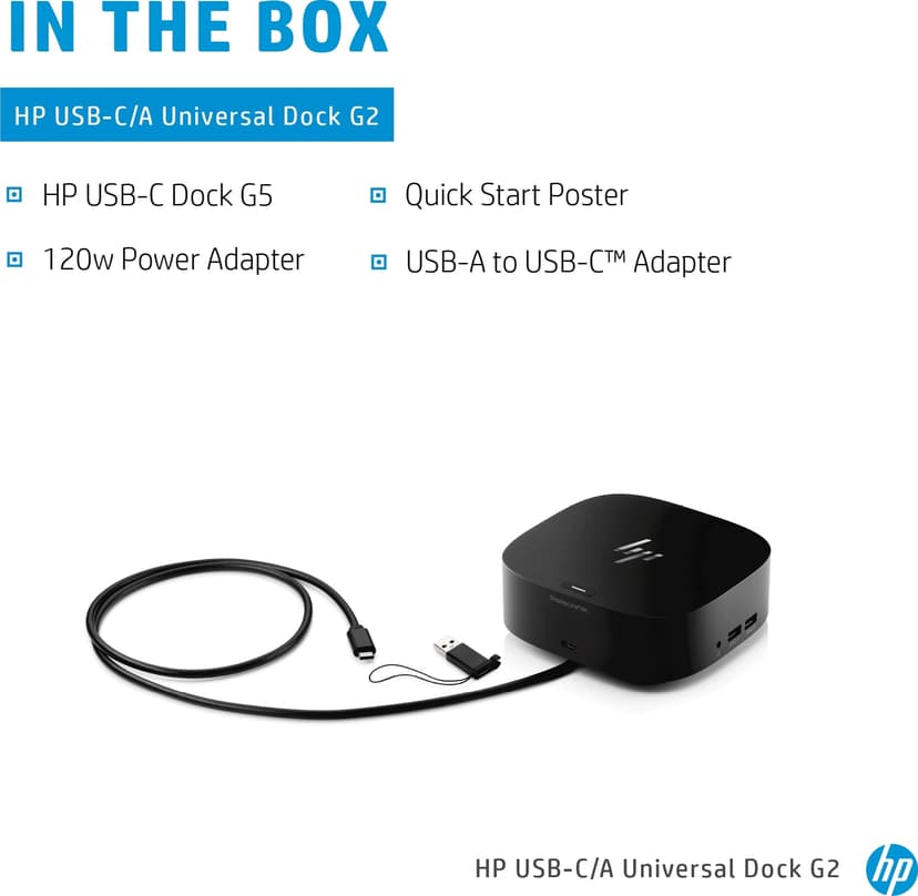 HP Dock G5 USB-C Docking Station - (Fyndvara klass 2) USB-C 3.2 Gen 1 (3.1 Gen 1)