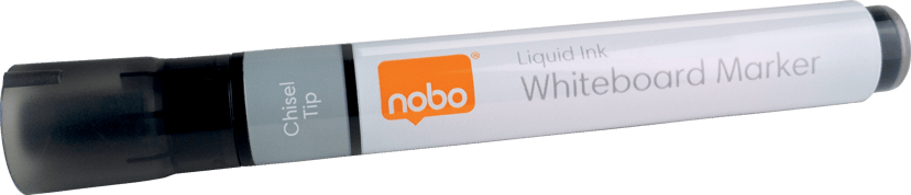 Nobo Pennor Flytende Blekk Meiselspiss 4mm Svart 10stk - Whiteboard