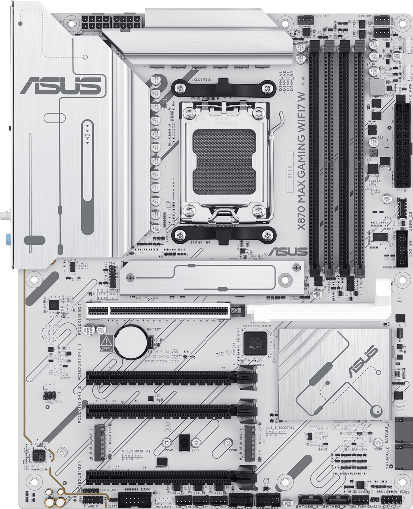 ASUS X870 Max Gaming Wifi7 White AM5 ATX Emolevy