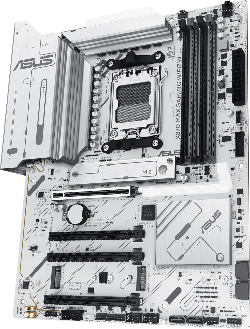 ASUS X870 Max Gaming Wifi7 White AM5 ATX Moderkort