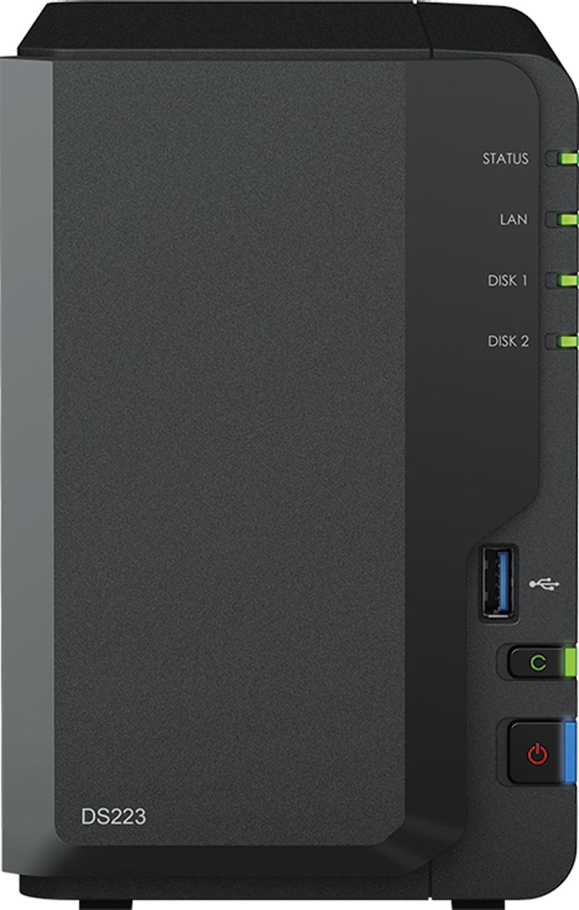 Synology DiskStation DS223 NAS Mini Tower Realtek RTD1619B 2 GB DDR4 16 TB HDD DiskStation Manager Zwart