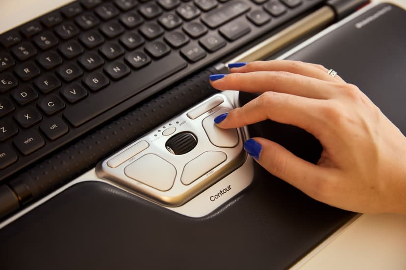 Contour Design Rollermouse Red Plus Wireless RF Wireless + Bluetooth + USB-A Rullstav Svart, Silver