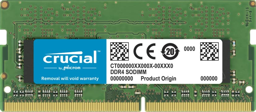 Crucial CT2K32G4SFD832A memory module 64 GB 2 x 32 GB DDR4 260-pin SO-DIMM - (Kuppvare klasse 1) 64GB 3200MHz DDR4 260-pin SO-DIMM