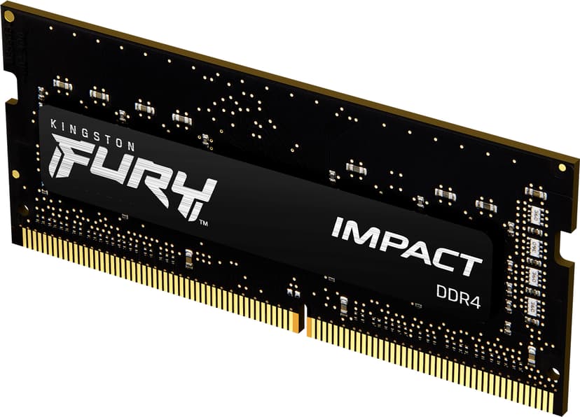Kingston Technology FURY 16GB 3200MT/s DDR4 CL20 SODIMM Impact - (Kuppvare klasse 1) 16GB 1600, 3200MHz DDR4 260-pin SO-DIMM