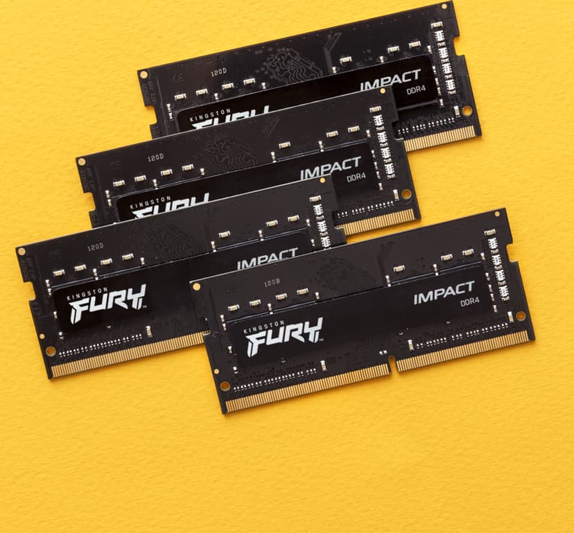 Kingston Technology FURY 16GB 3200MT/s DDR4 CL20 SODIMM Impact - (Fyndvara klass 1) 16GB 1600, 3200MHz DDR4 260-pin SO-DIMM