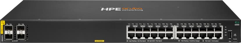 HPE Aruba Networking CX 6000 24p 10M/100M/1G Class4 PoE 4p SFP 1G 370W Switch Hallittu L3 Gigabit Ethernet (10/100/1000) Power over Ethernet -tuki 1U