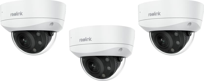 Reolink RLC-843A 8MP AI PoE Dome IK10-kamera 3-pakning