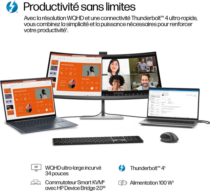 HP Series 7 Pro 734pm - (Outlet-vare klasse 3) 34" 3440 × 1440pixels IPS Black 21:9 120Hz