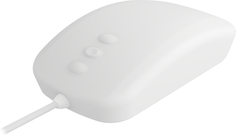 Contour Design Active Key QuickClean Medical IP68 Scroll Buttons USB-A Mus Hvit