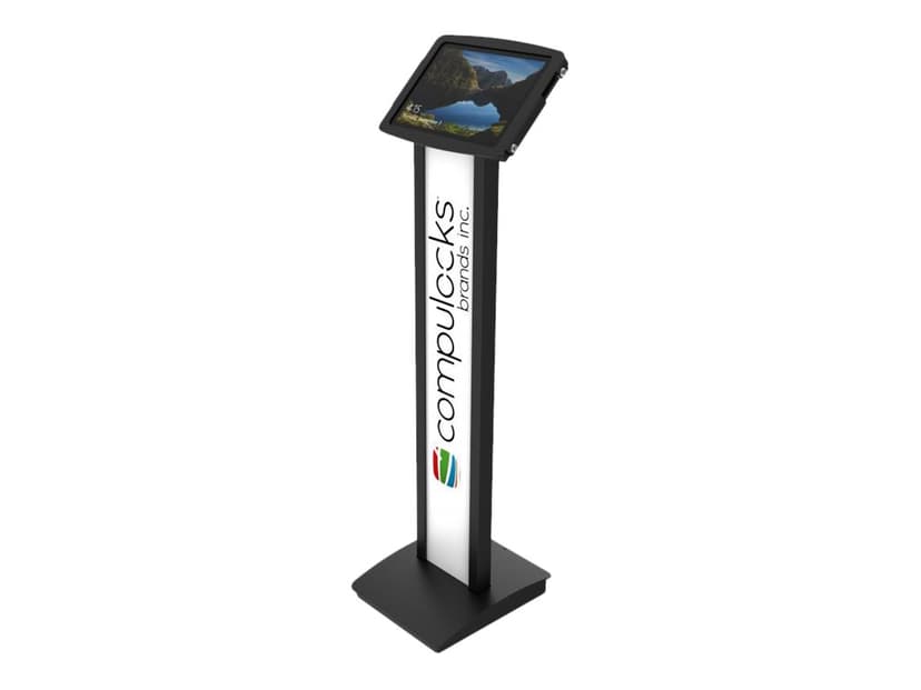Compulocks Surface Secure Space Enclosure with BrandMe Floor Stand Kiosk Black