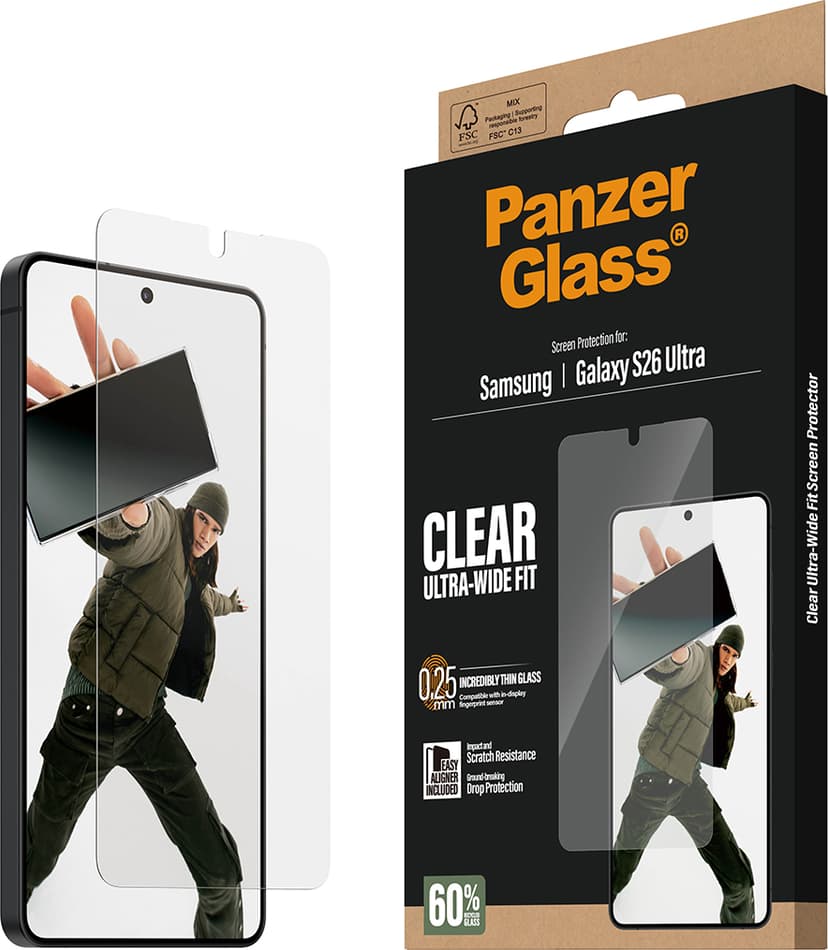 Panzerglass Ultra-Wide Fit skärmskydd Samsung Galaxy S26 Ultra