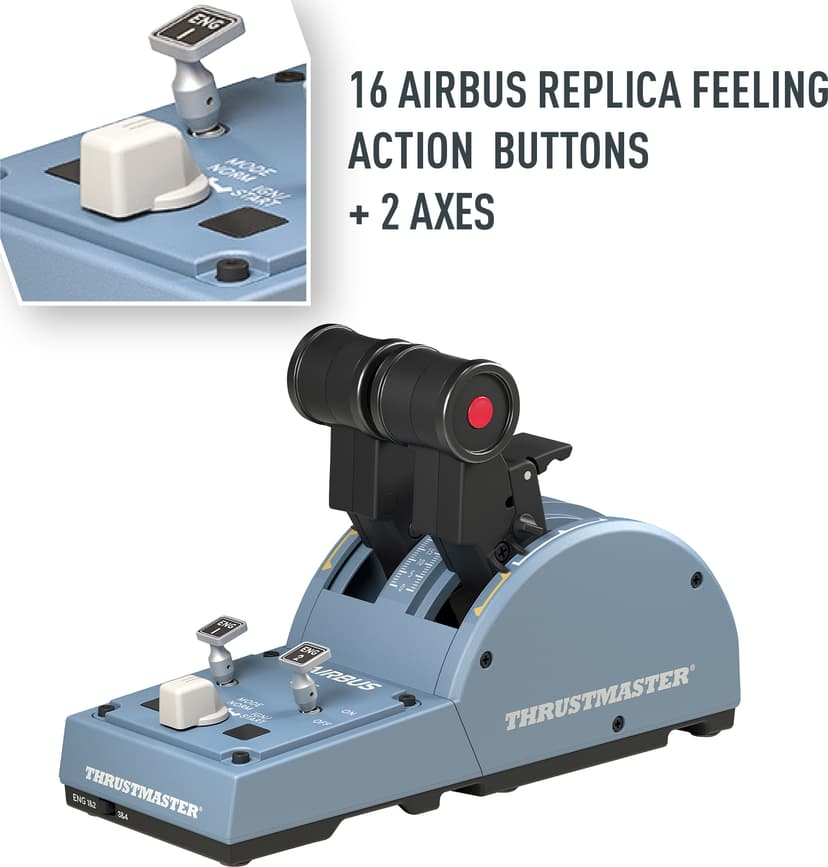 Thrustmaster TCA Quadrant Airbus Edition Musta, Sininen USB Lentosimulaattori Analoginen/Digitaalinen PC Musta, Sininen