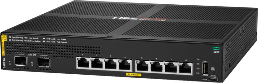 HPE Aruba CX6000 8xGE 2xSFP CL4 PoE 67W