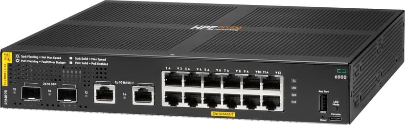 HPE Aruba CX6000 12xGE 2xSFP PoE 139W