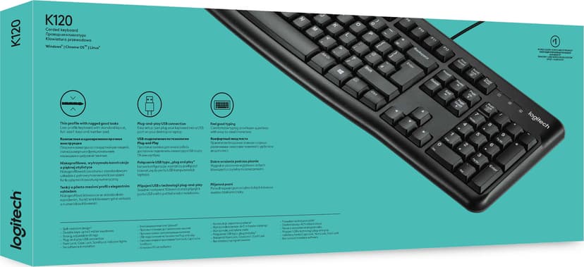 Logitech K120 Ledningsført US International
