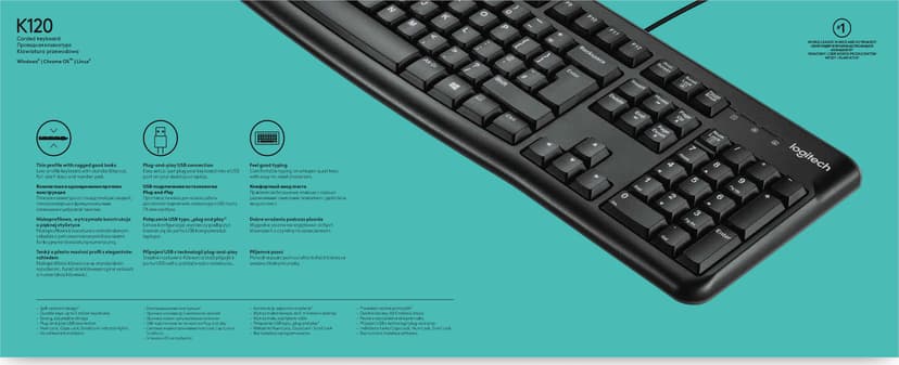 Logitech K120 Ledningsført US International