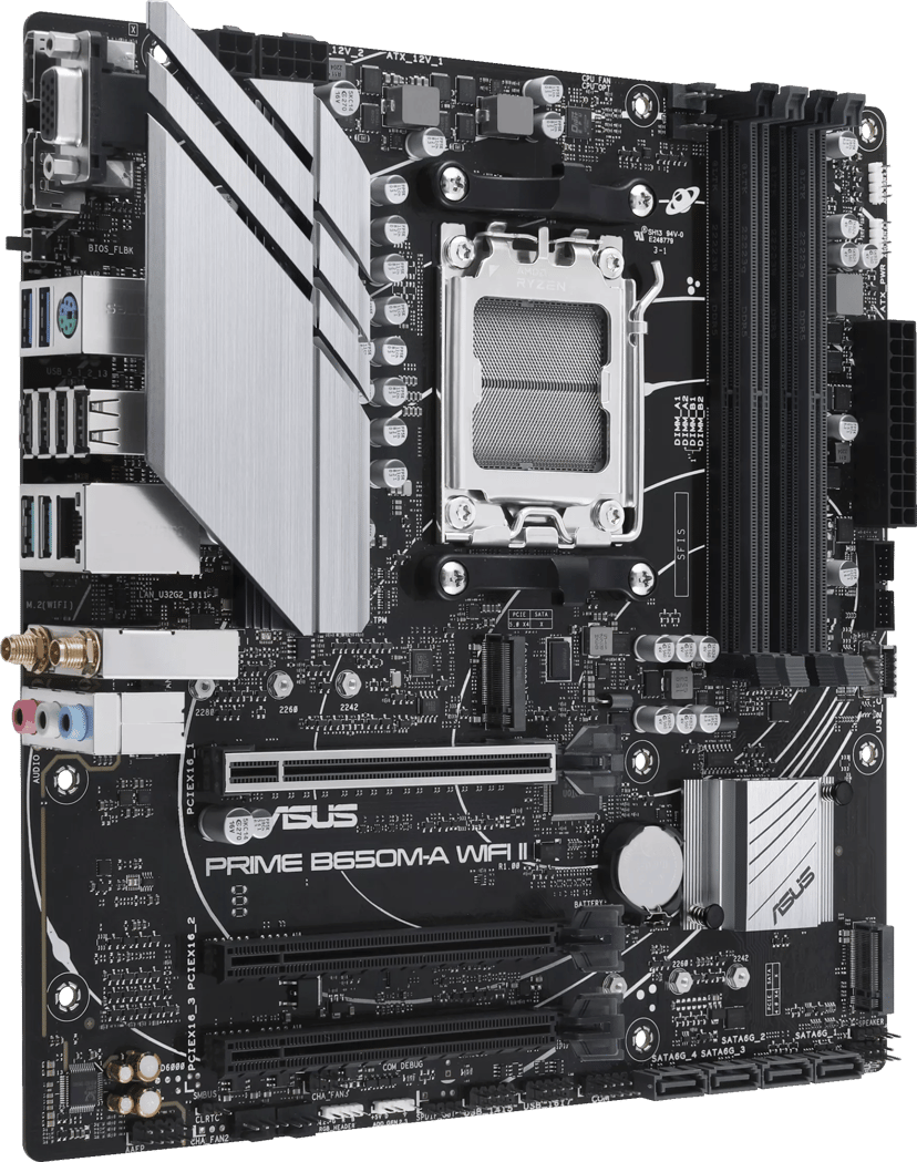 ASUS PRIME B650M-A WIFI II AMD B650 Socket AM5 micro ATX AM5 Micro-ATX Moederbord