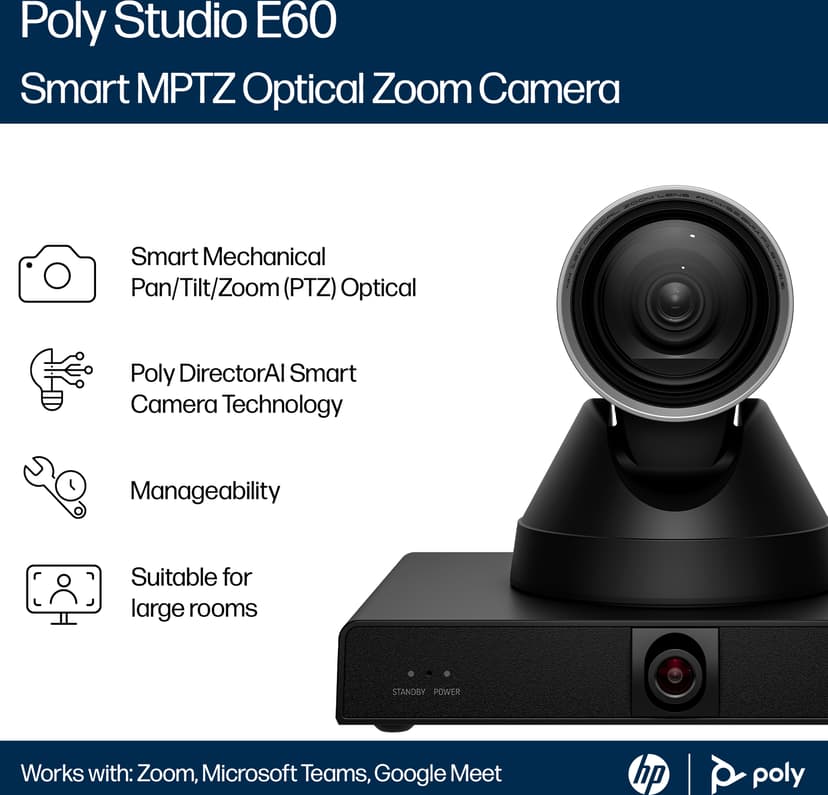 HP Poly Studio E60 Smart Camera 4K MPTZ