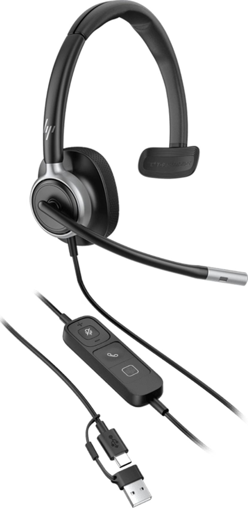 HP Poly Mission 615 Mono USB-A, USB-C Microsoft Teams Musta