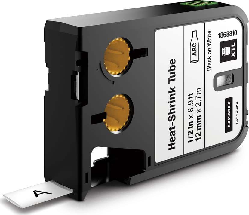 Dymo Tape Krympslang 12mm Svart/Vit - XTL