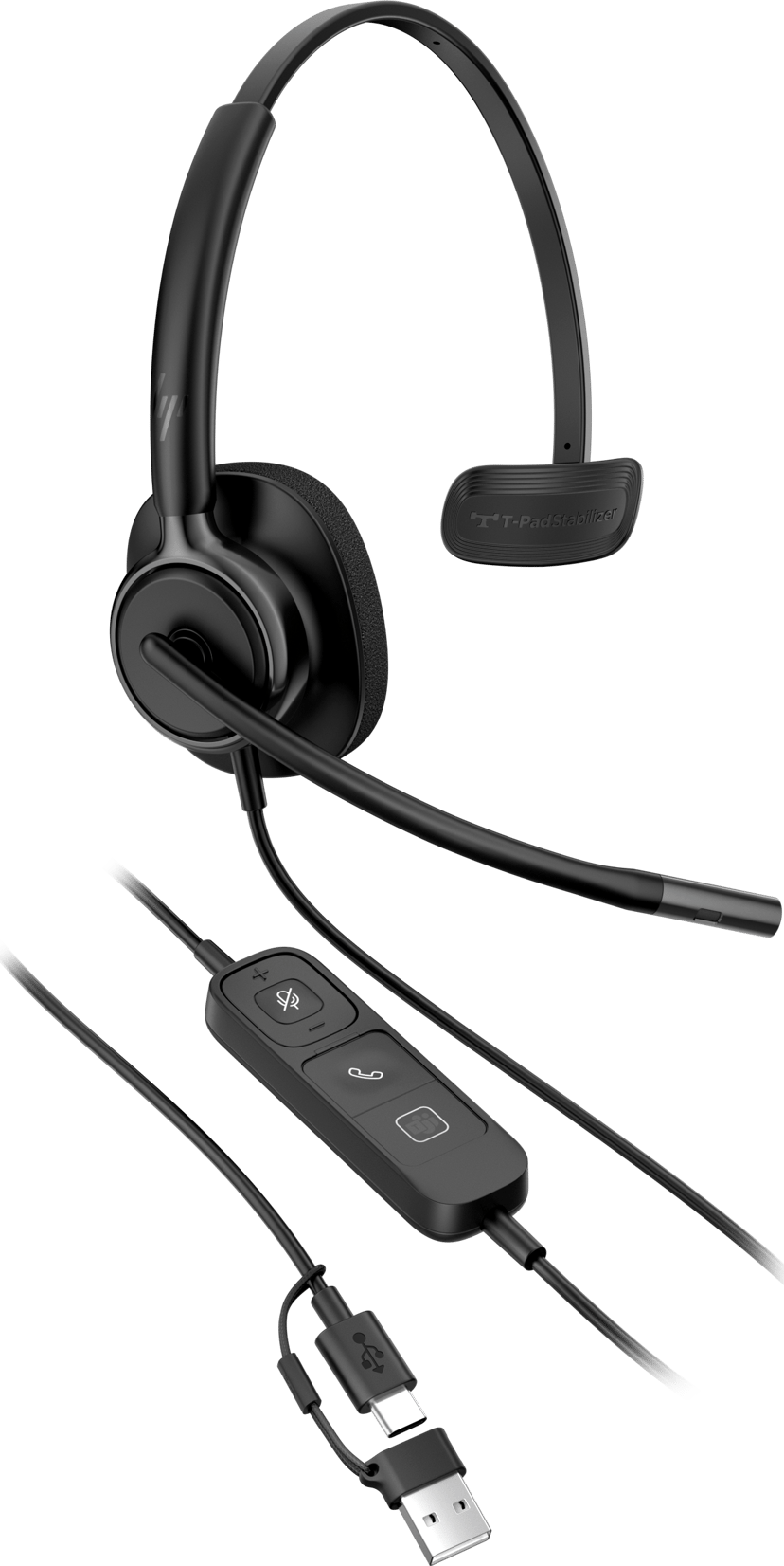 HP Poly Mission 415 Classic Mono USB-A, USB-C Microsoft Teams Musta
