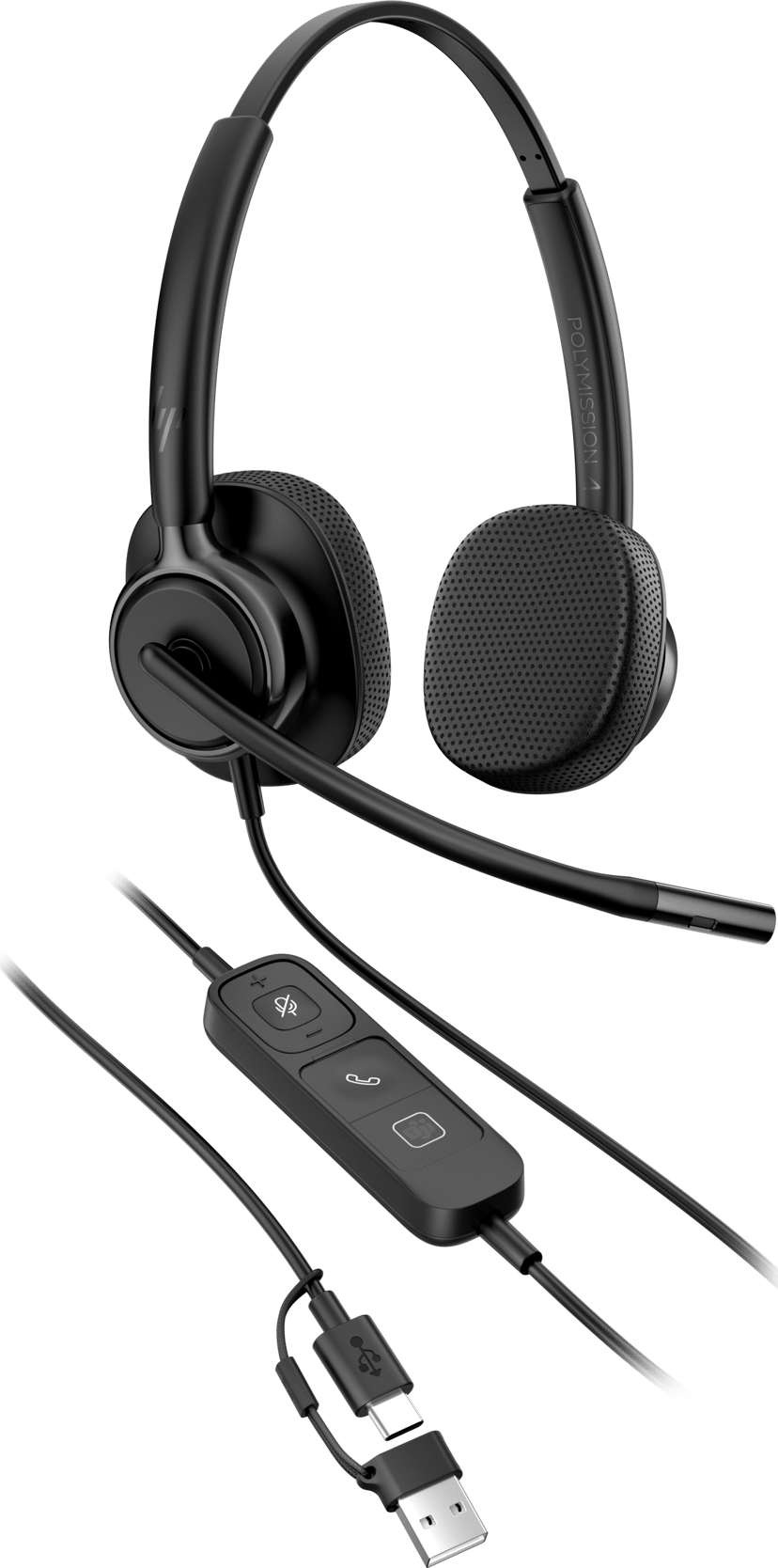 HP Poly Mission 425 Stereo USB-A, USB-C Microsoft Teams Musta