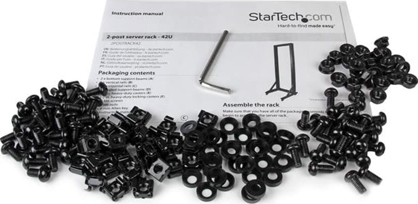 Startech 42U Open Server Rack Frame met robuuste stalen constructie en zwenkwielen
