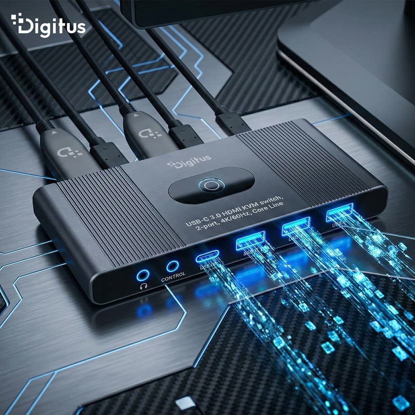 Digitus DS-12855 KVM-kytkin Harmaa