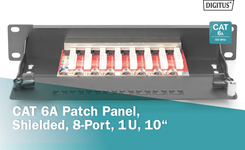 Digitus DN-91608S-EA patch paneel 1U Zwart Cat 6A 1U