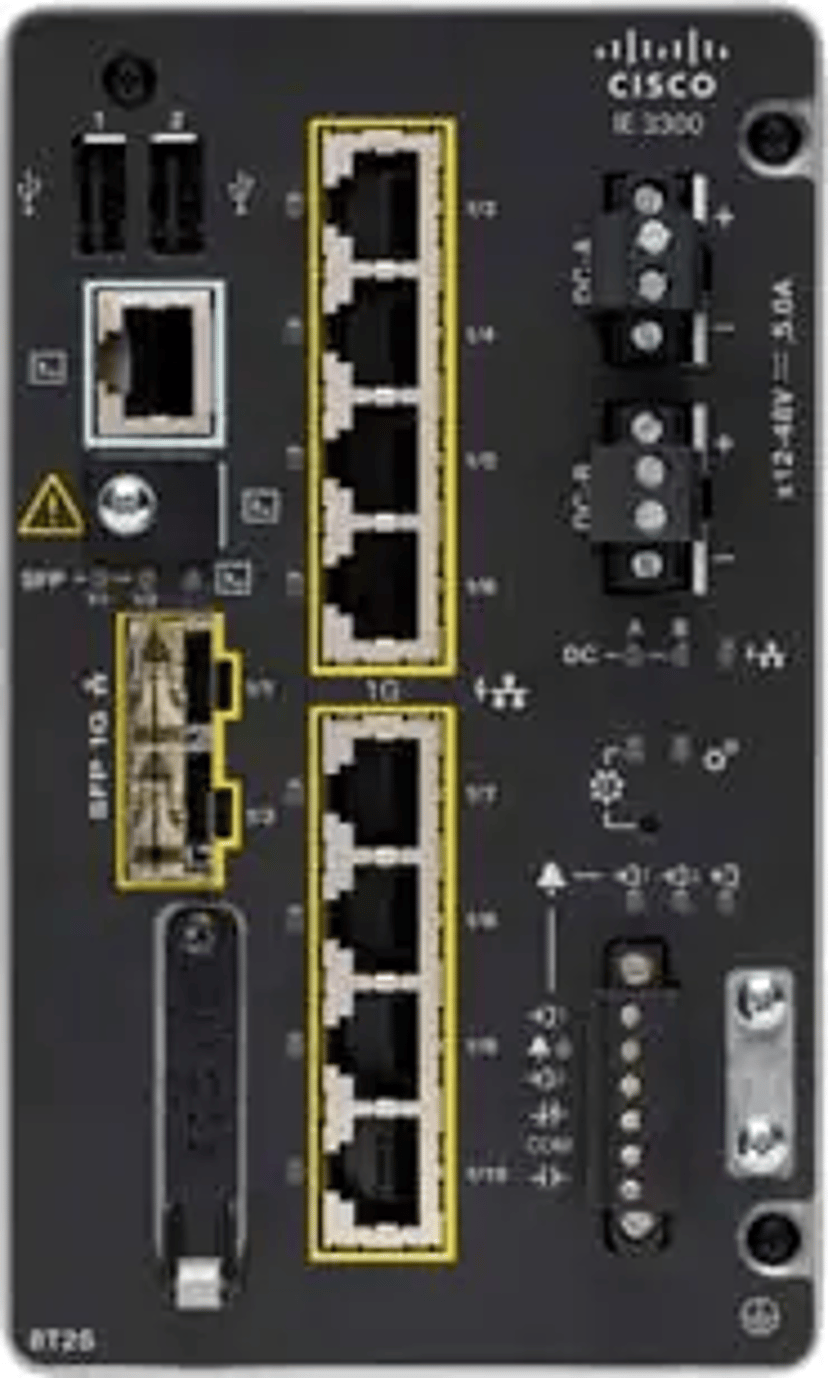 Cisco Catalyst IE-3300-8T2S-E nätverksswitchar hanterad L2 Gigabit Ethernet (10/100/1000) Svart