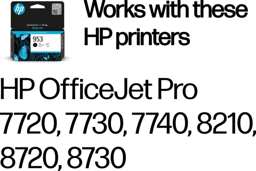 HP Bläck Svart 953 1K - OfficeJet Pro 8710/8720/8730/8740