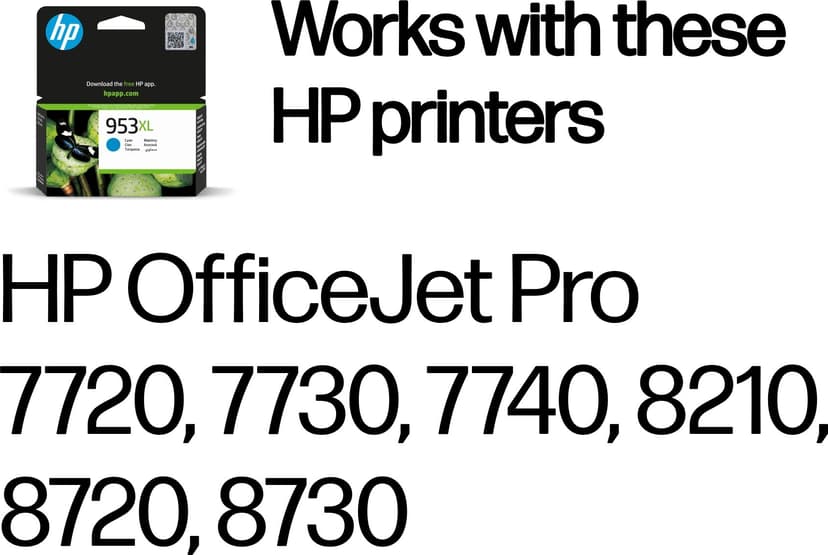 HP Blæk Cyan 953XL - OfficeJet Pro 8710/8720/8730/8740