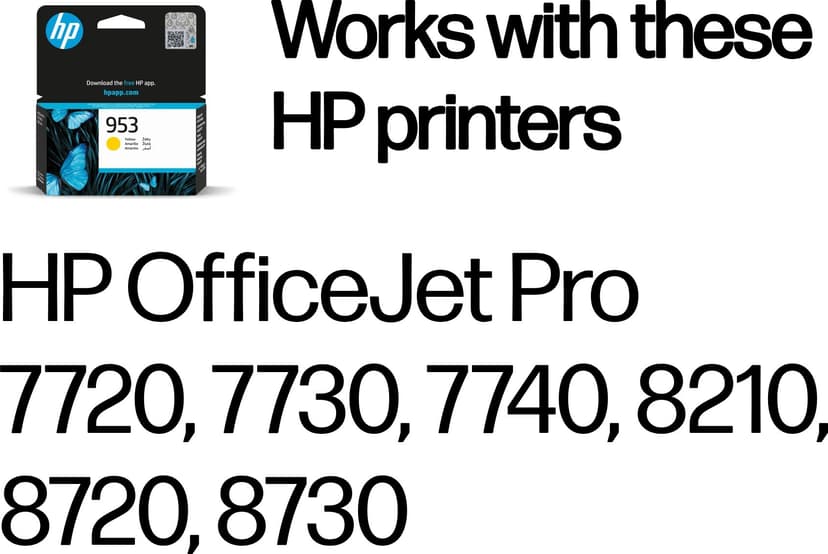 HP Blekk Gul 953 - OfficeJet Pro 8710/8720/8730/8740