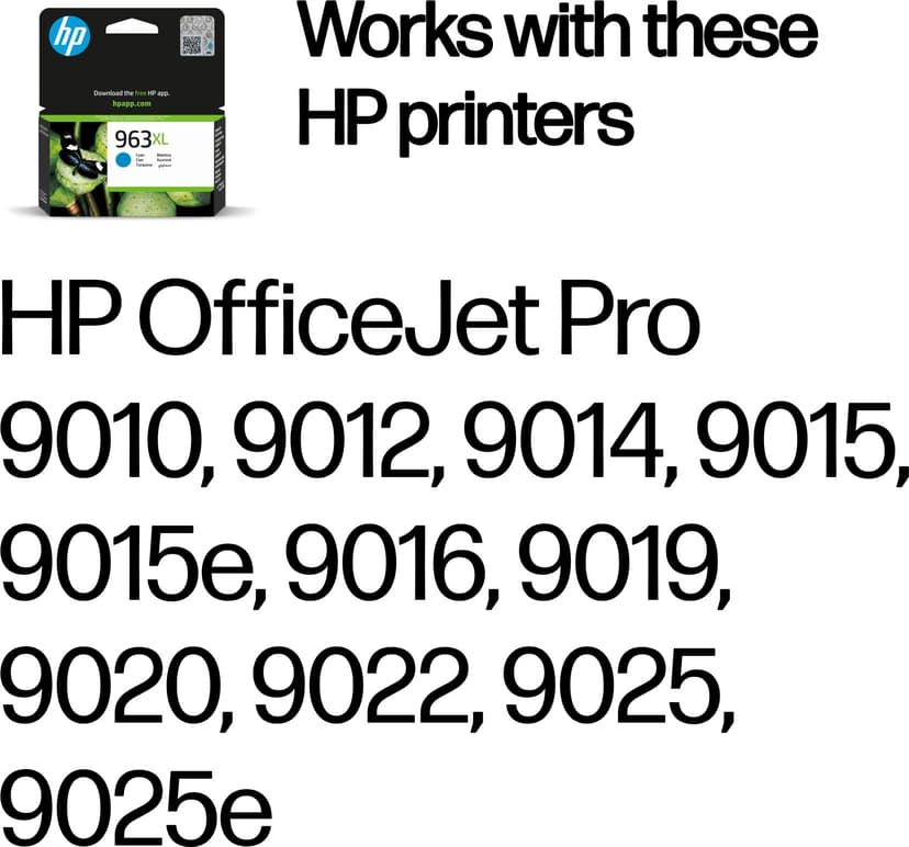 HP Muste syaani No 963XL 1.6K – OfficeJet Pro 9010