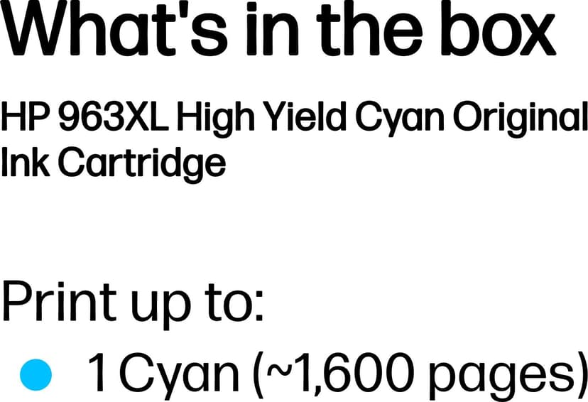 HP Blekk Cyan No 963XL 1,6K – OfficeJet Pro 9010