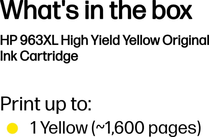 HP Bläck Yellow No 963XL 1.6K - OfficeJet Pro 9010