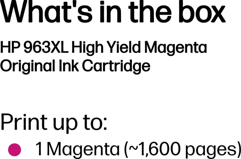 HP Muste magenta No 963XL 1.6K – OfficeJet Pro 9010