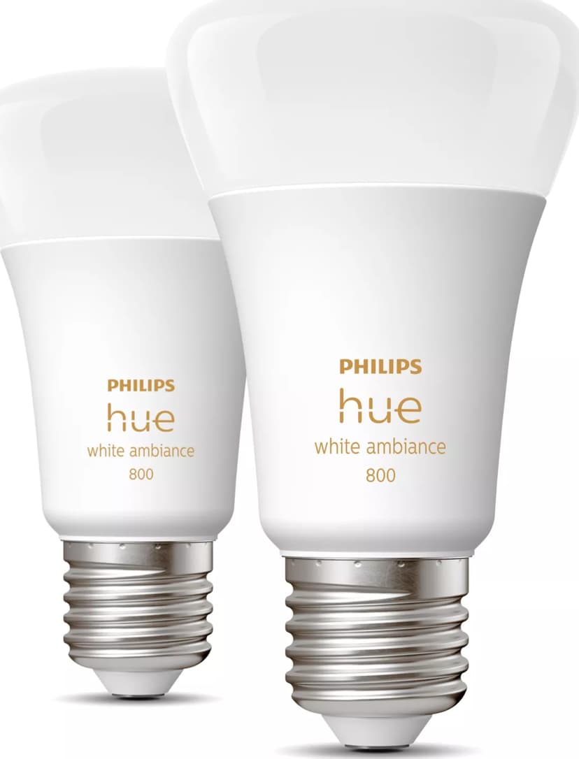 Philips Hue White ambiance A60 – E27 smart ljuskälla – 800 (2-pack)