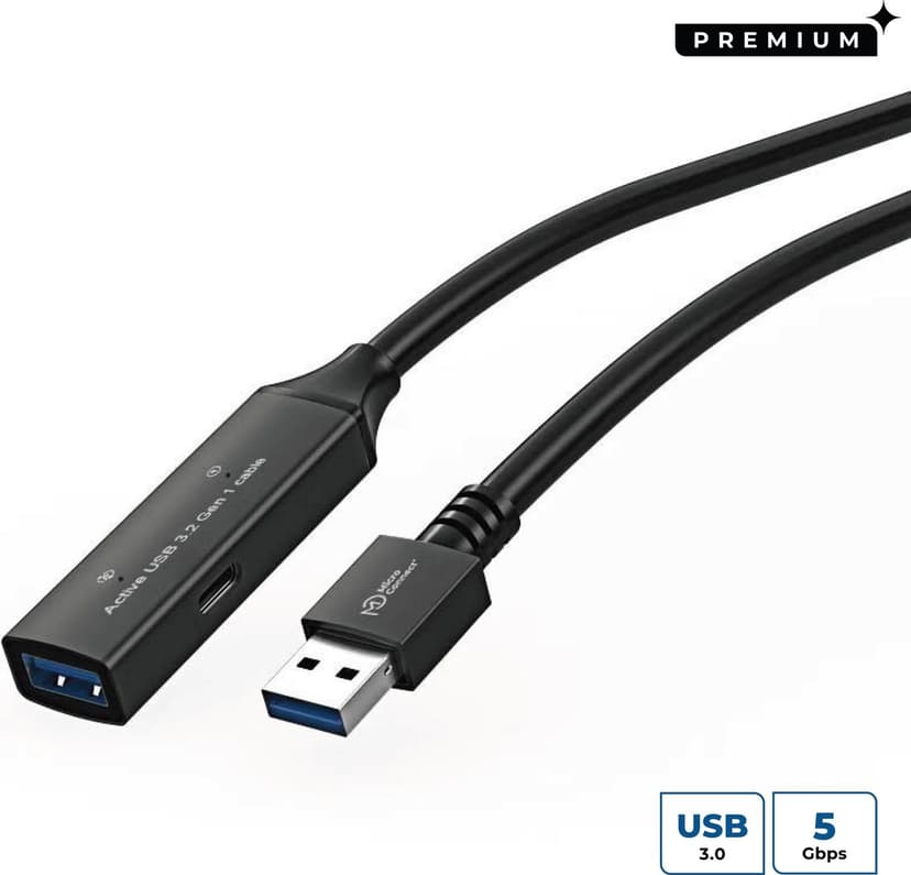 Microconnect Active USB 3.0 Extension 10m USB-A USB-A Svart