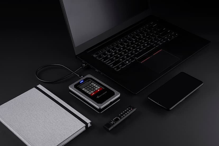 Datalocker DL4 1TB ESSD USB-C Aluminium, Svart